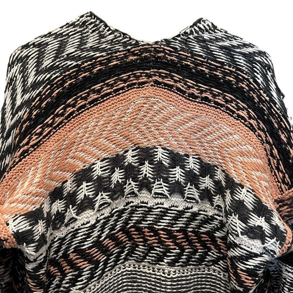 FREE PEOPLE Knit Long Cardigan Duster Sweater Peach Cream Multi Sz XS-M Boho - Picture 8 of 13